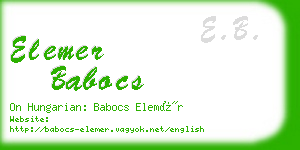 elemer babocs business card